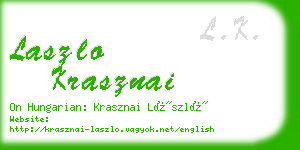 laszlo krasznai business card
